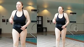 Sexy Grandma is Sexy convenient 66 all over a black swimsuit